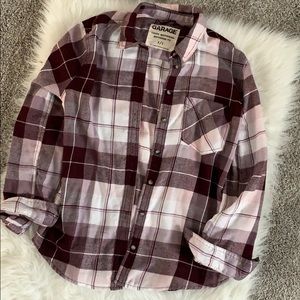 Pink Plaid Button Down Flannel
